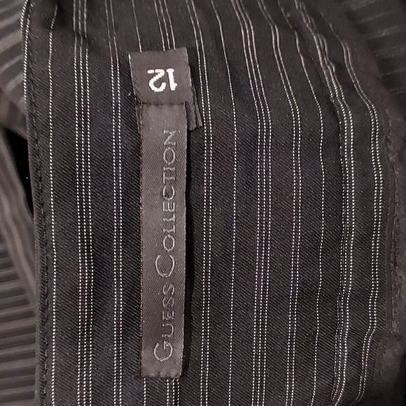 Guess Collections Black with Gray Pinstripe Wide Leg Pants Size 12 - Picture 7 of 9